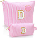 Personalized Initial Makeup Bag Pouch Cute Preppy Makeup Organizer bag