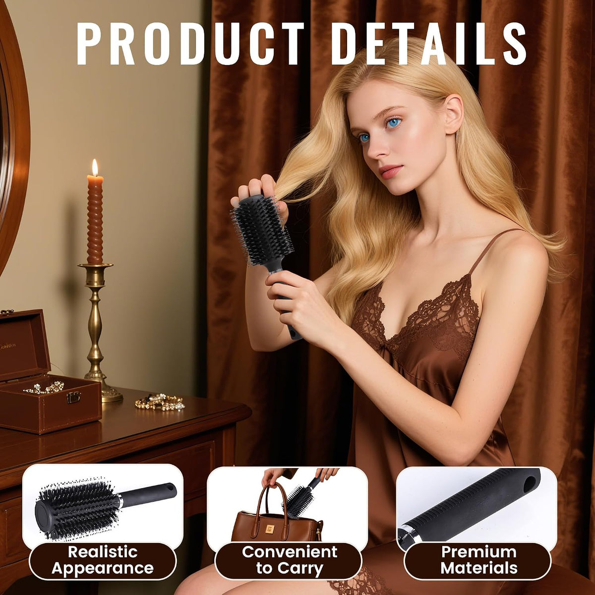 Diversion Safe Hair Brush Secret Safe Can, Hidden Storage for Money, Jewelry, Valuables, Secret Storage Box with Large Hidden Compartment for Travel or Home Use - Black