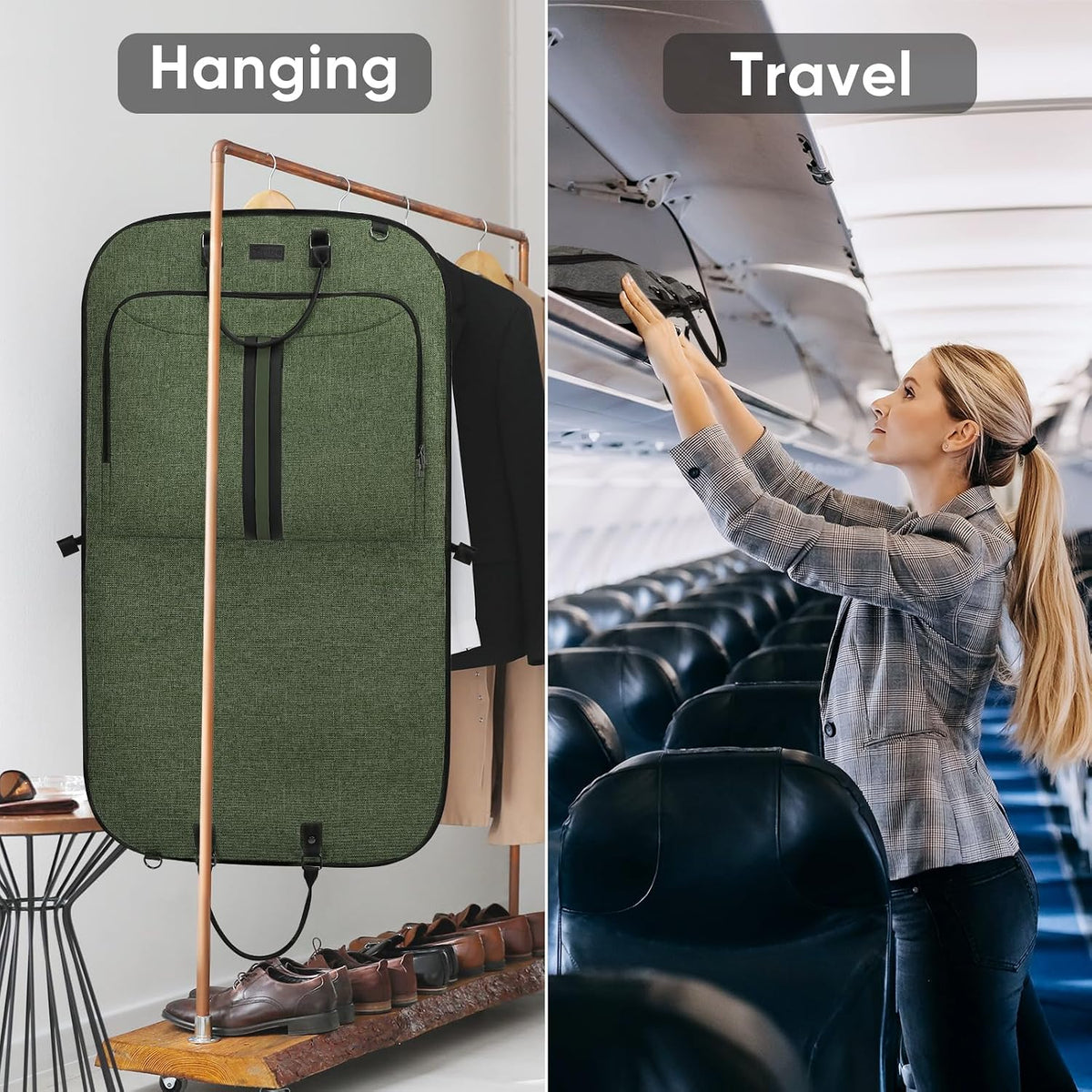 BALEINE Garment Bags for Travel, Water Resistant Carry on Suit Bag