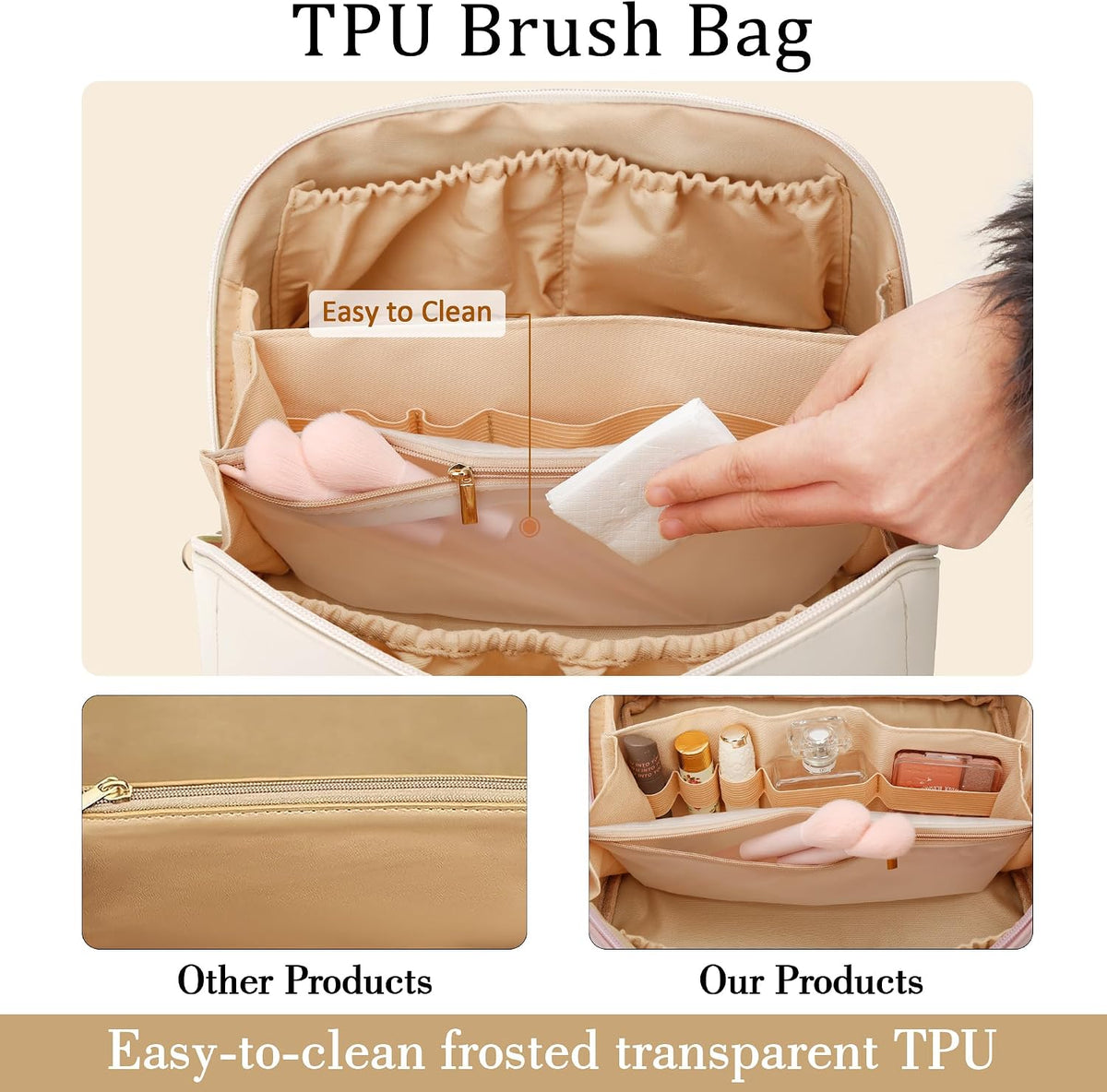 Initial Makeup Bag Personalized Gift for Women Teen Girls