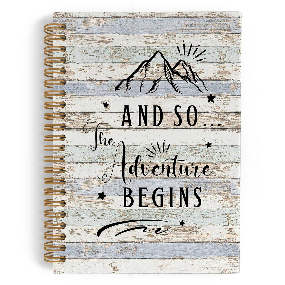 QLMX Camping Travelers Spiral Notebook, Adventure Travel Camp A4 Journal Notebook, and So the Adventure Begins Notebooks for School Work, Camp Office Supplies Gifts for Camper Women, 8.3x11.7 Inch