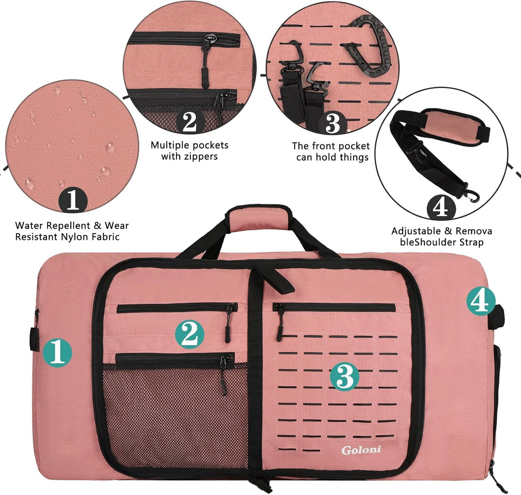Goloni 120L Foldable Duffle Bag for Travel, Large Durable Travel Duffel Bag