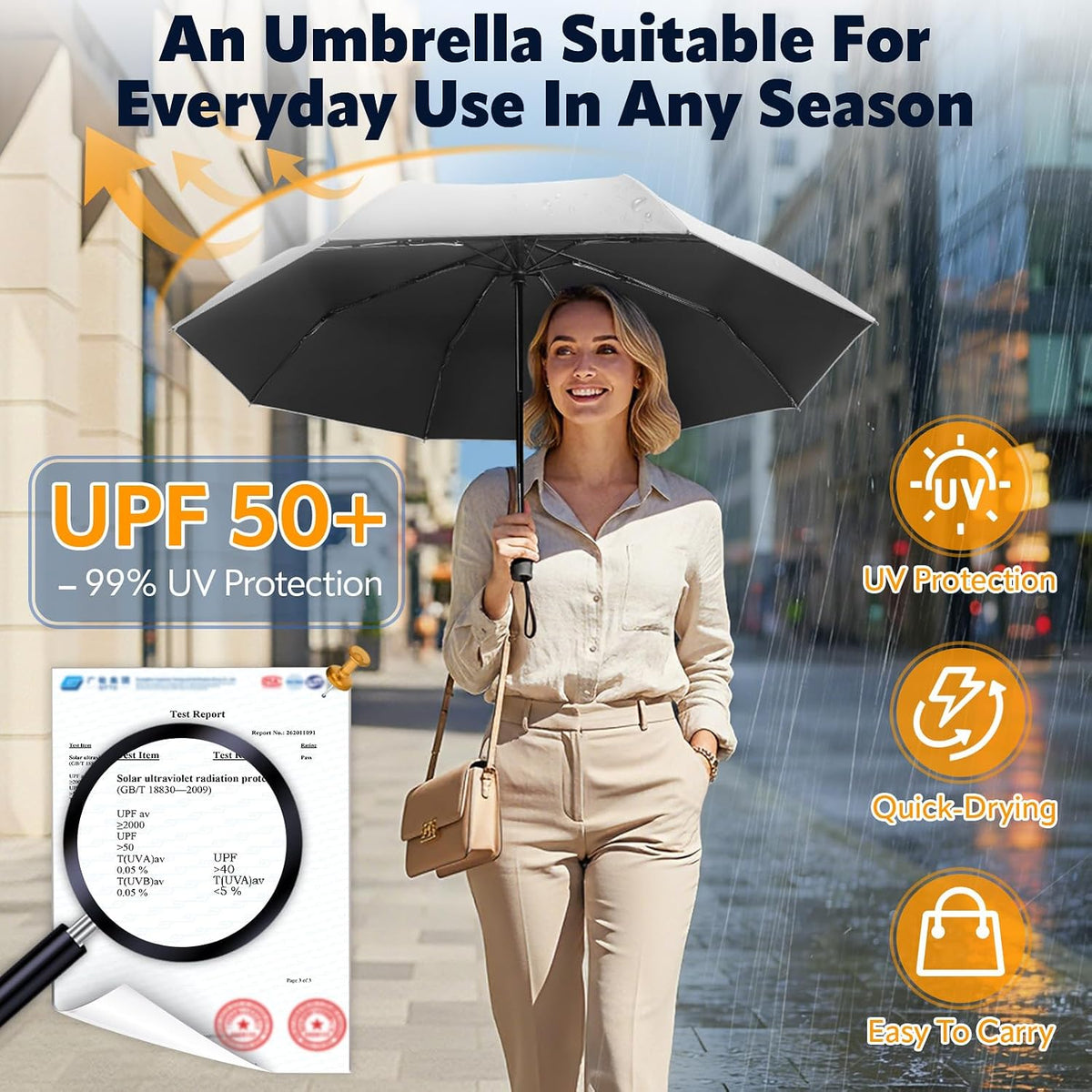 ZOMAKE UV Umbrella for Sun Protection, Travel Compact Sun Umbrellas 46Inch