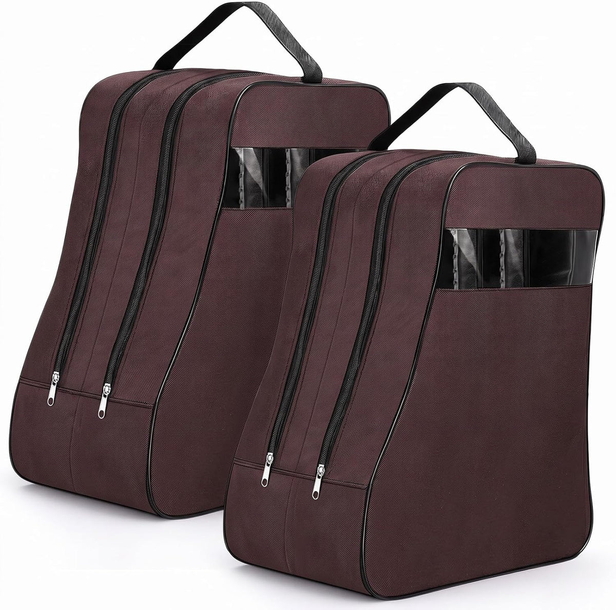 Aliceset 2 Pcs Boot Bags for Cowboy Boots Travel Boot Storage Bag Brown