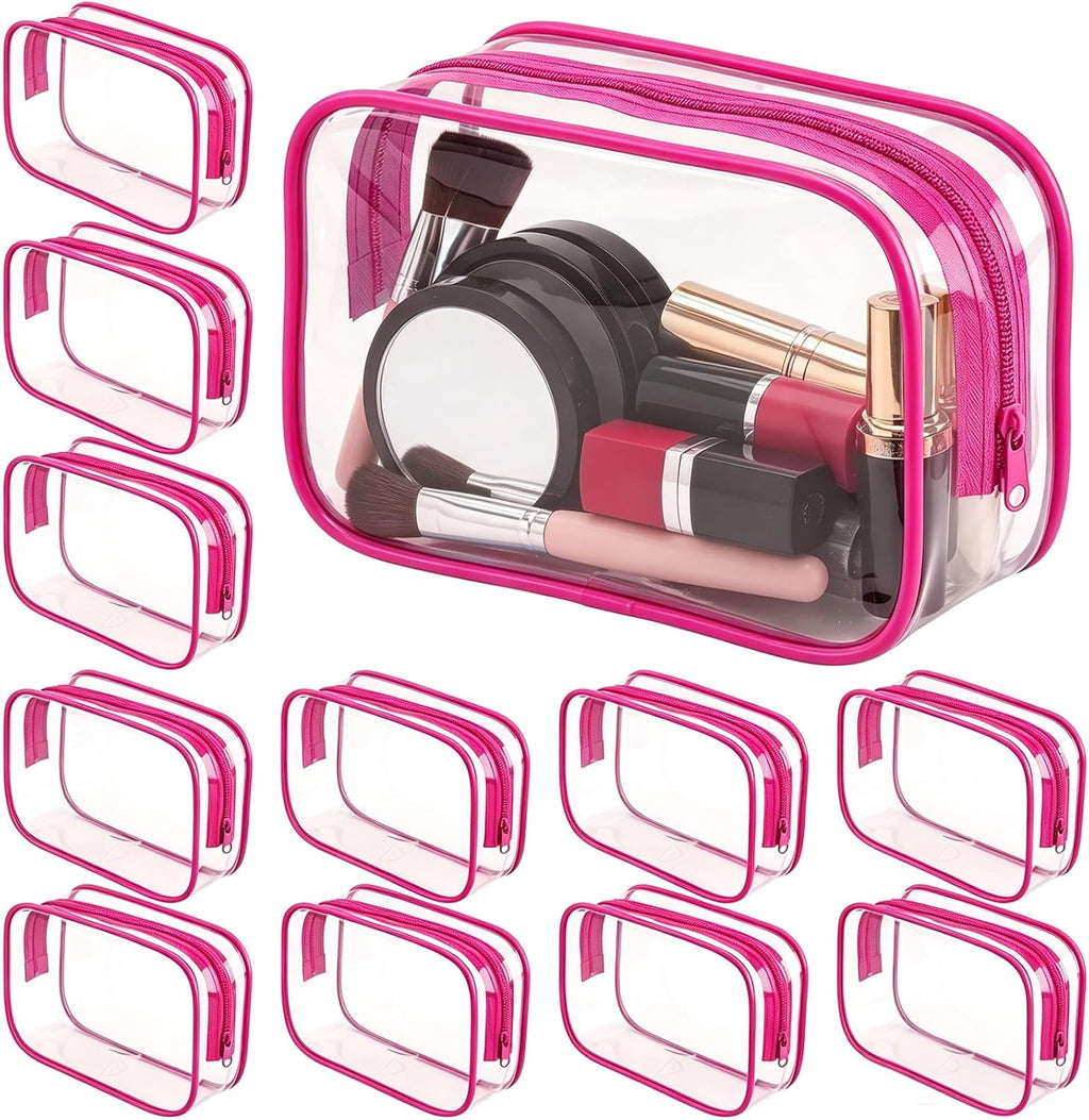 12PCS Clear Makeup Bags With Zipper Waterproof Travel Toiletry Bags PVC