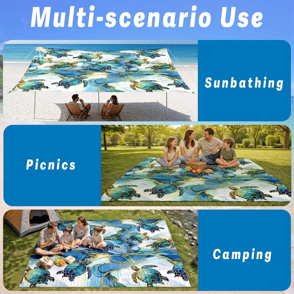 Waterproof Sandproof Beach Blanket Extra Large 79"x79"