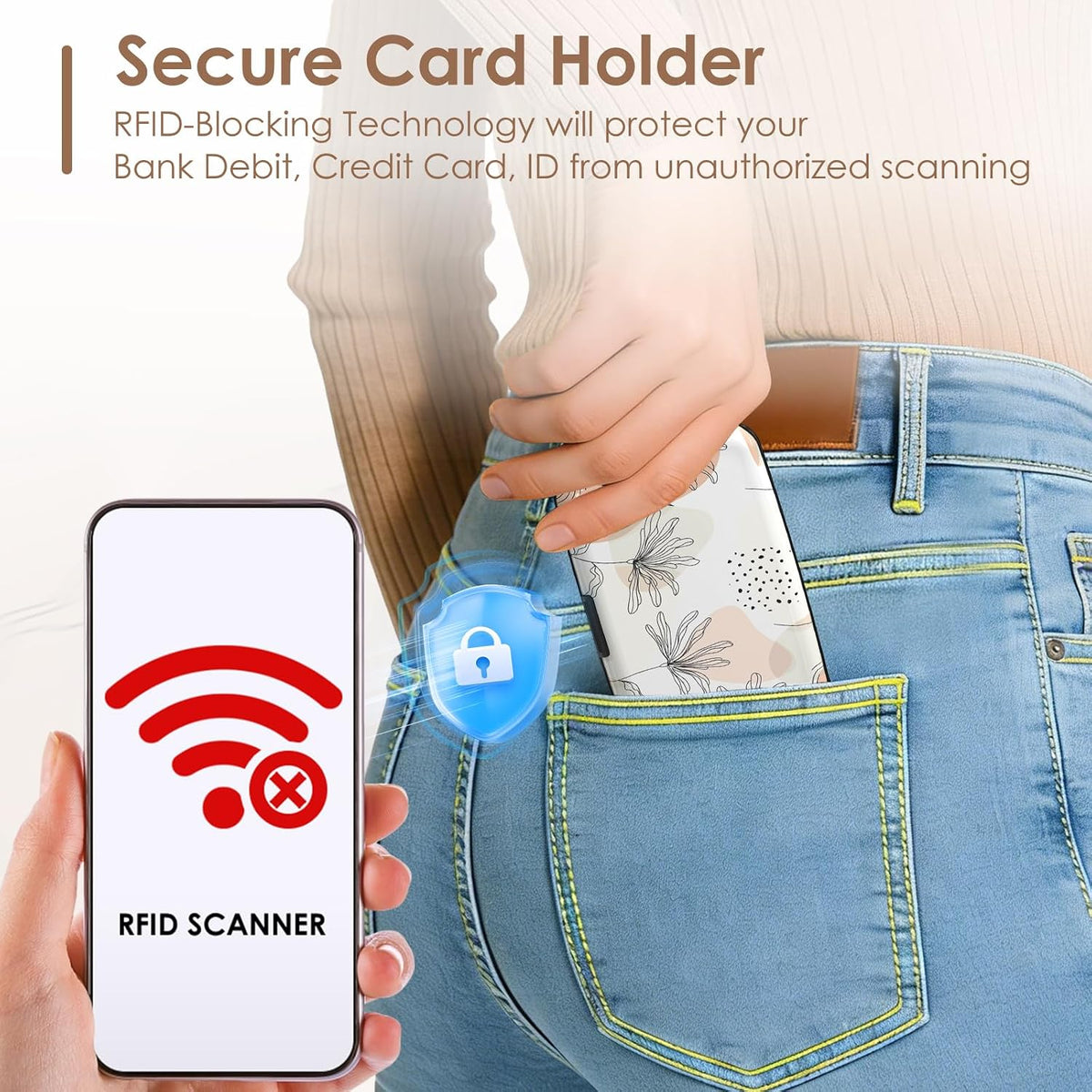 RFID Blocking Credit Cards Holder Mini Metal Business Card Case