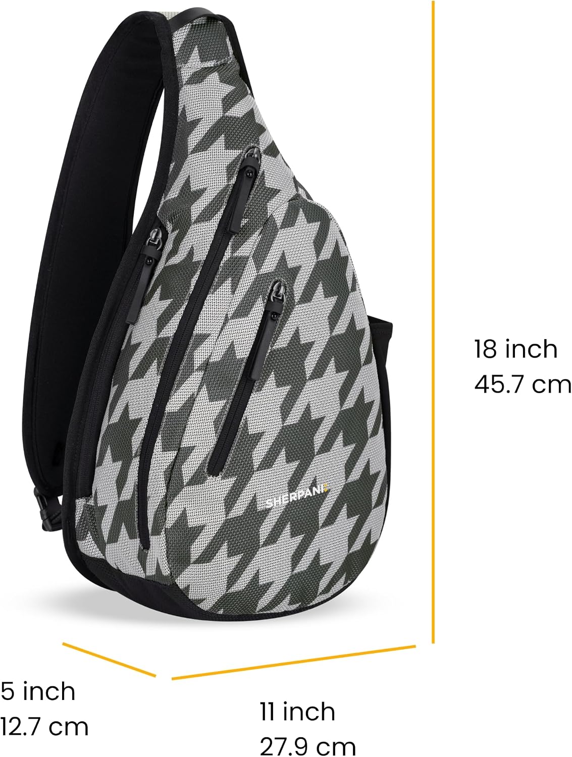 Sherpani Esprit, Anti Theft Sling Bag, Crossbody Backpack (Houndstooth)