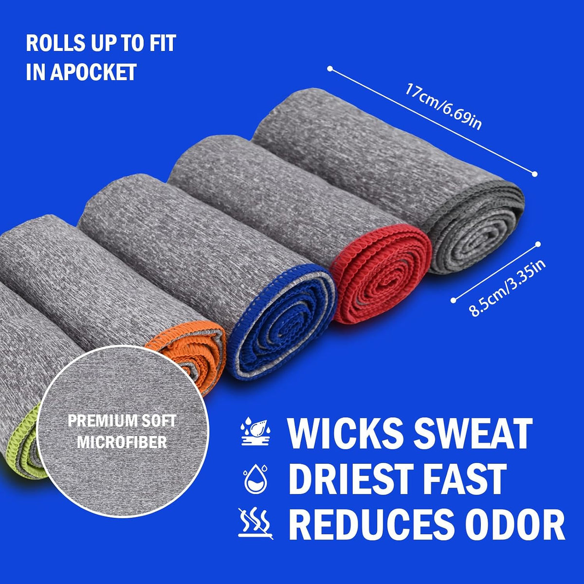 Microfiber Quick Dry Gym Towel, Lint Free Odor-Free Absorbent Fiber, Fast Drying, Men & Women Workout Gear for Body Sweat, Working Out, Towels (Grey, 5Pack - 16 * 27Inch) (Pack of 2)