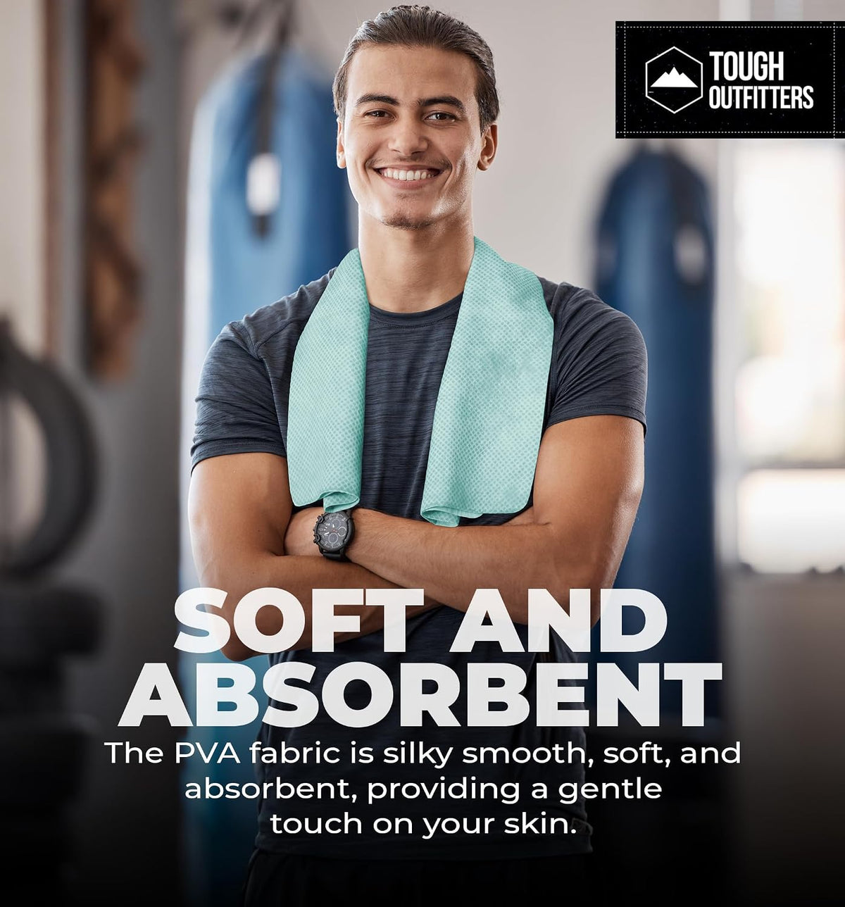 Tough Outfitters Quick Dry Towel - Travel Towel Fast Drying Lightweight - Compact Microfiber Towels for Body Camping Swim Beach Camp Backpacking - Quick Dry for Swimmers