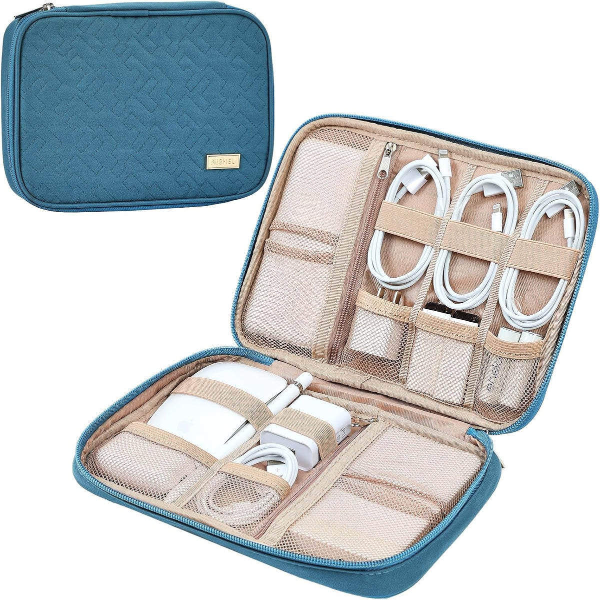 NISHEL Travel Cord Organizer, Electronic Cable Accessories Storage Bag