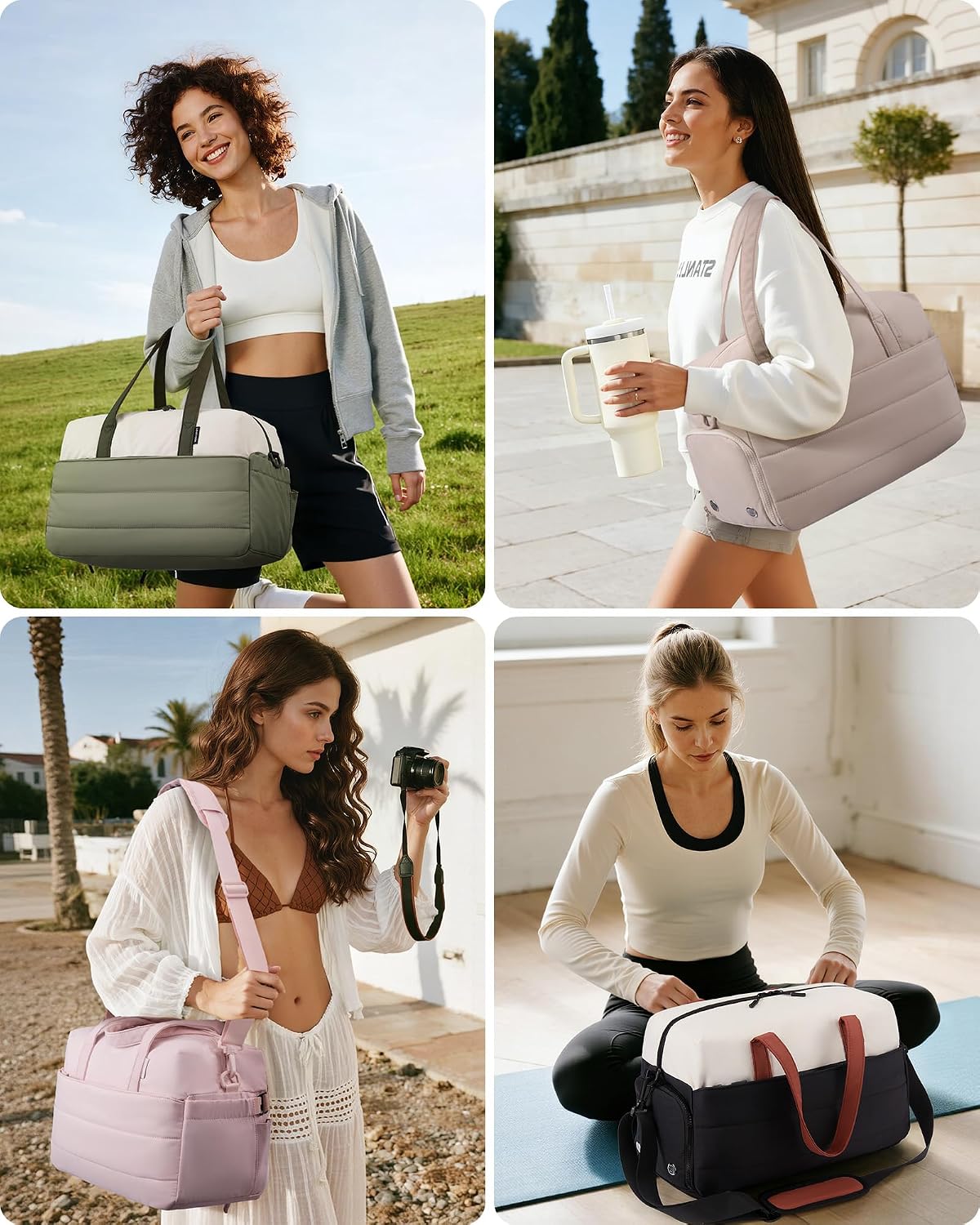 LOVEVOOK Small Gym Bag for Women with Tumbler Holder & Shoe Compartment