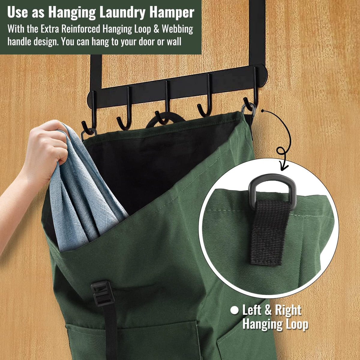 Laundry Bag Backpack 125L Extra Large, Heavy Duty 900D Coated Oxford Fabric, 3 Pockets Durable Travel Laundry Bags with Soft Padded Shoulder Straps for College Dorm, Apartment, Laundromat (Army Green)