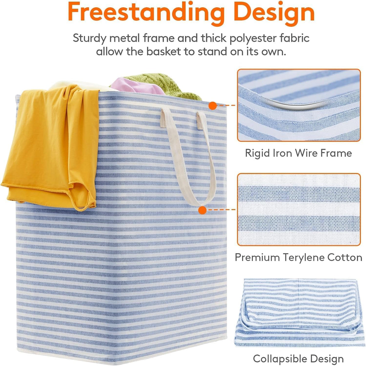 Lifewit 100L Large Laundry Baskets, Laundry Hampers Bags, 1 Pack, Blue