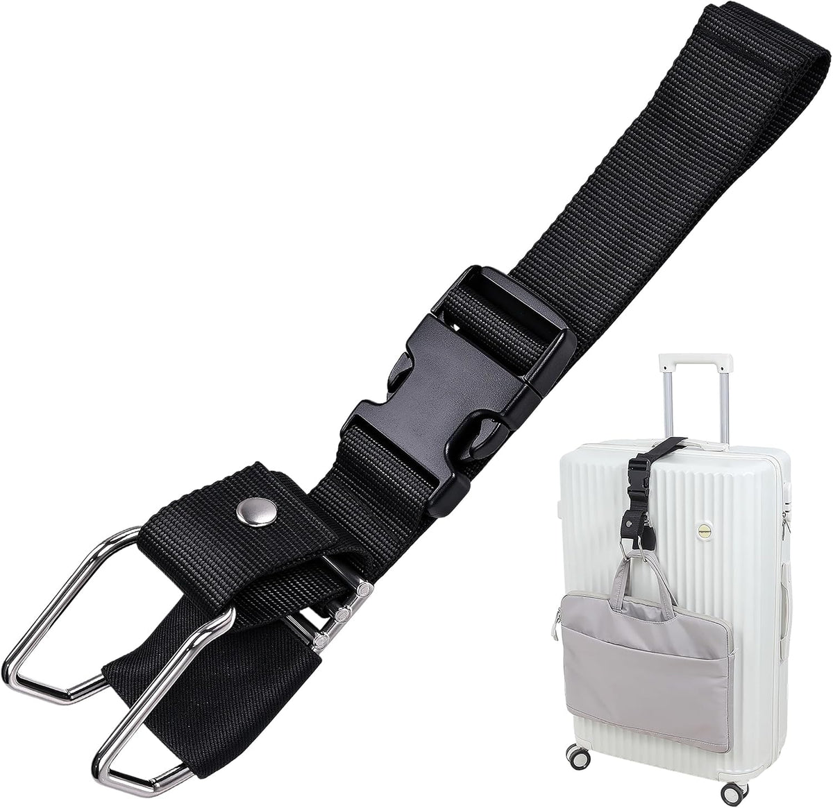 Vigorport Stainless Steel Luggage Hook Strap, Heavy Duty Add A Bag J Hook