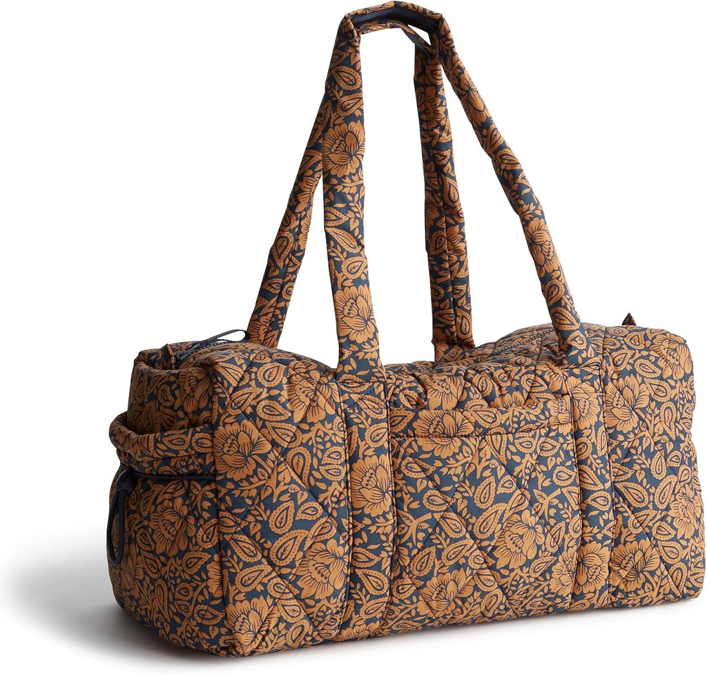Vera Bradley Women's Featherweight Original Duffel Bag, Lotus Montage Roasted Pecan, One Size