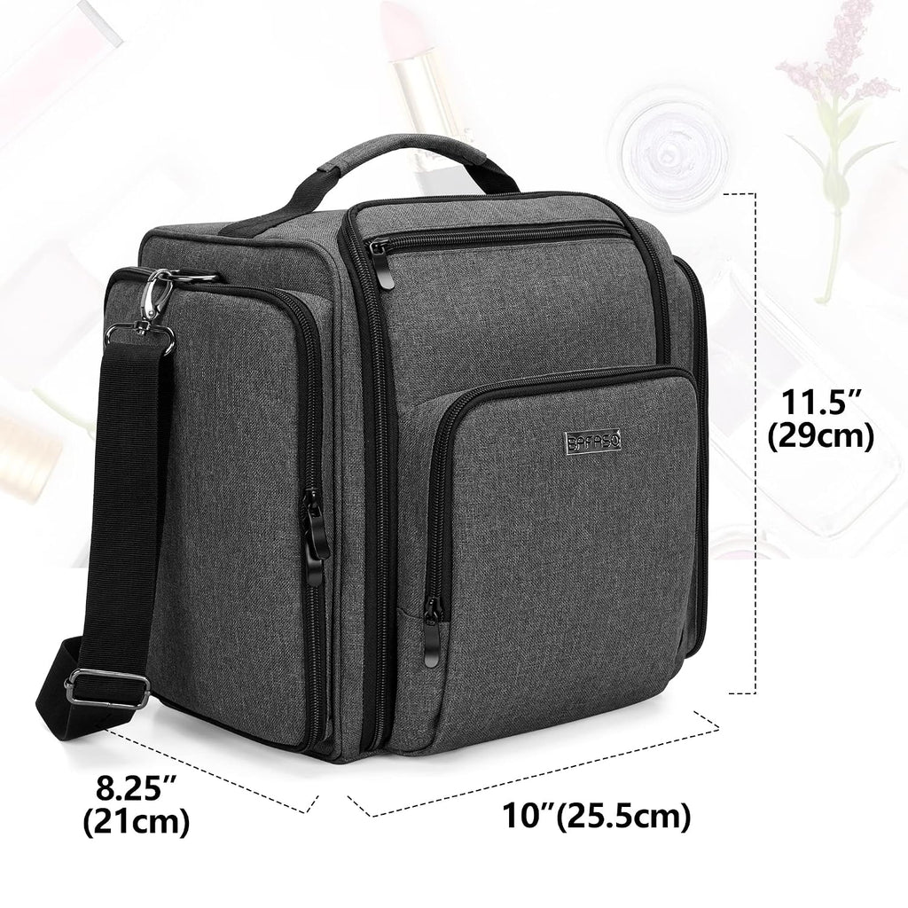 BAFASO Makeup Bag Cosmetic Bag with 4 Inner Removable Pouches, Black