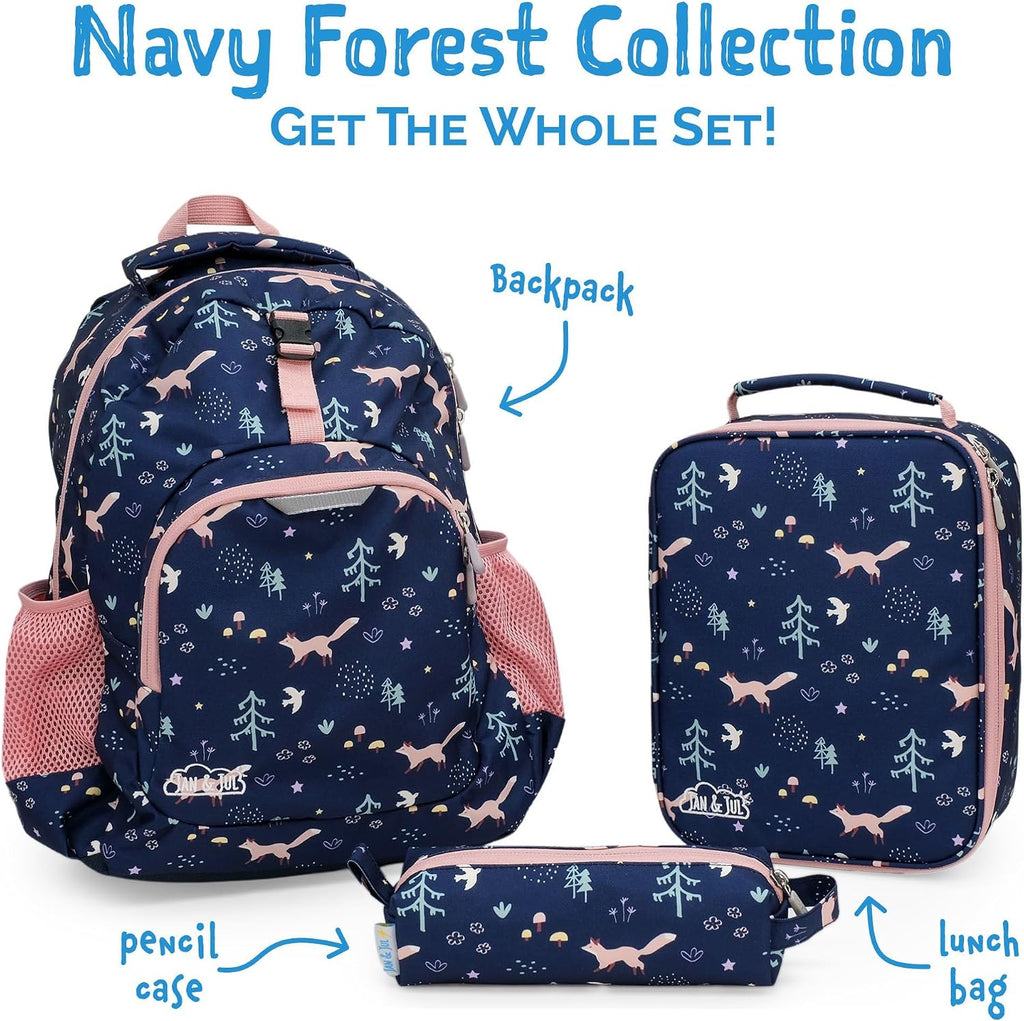 JAN & JUL Xplorer Kids' Backpack for School (Navy Forest, One Size)