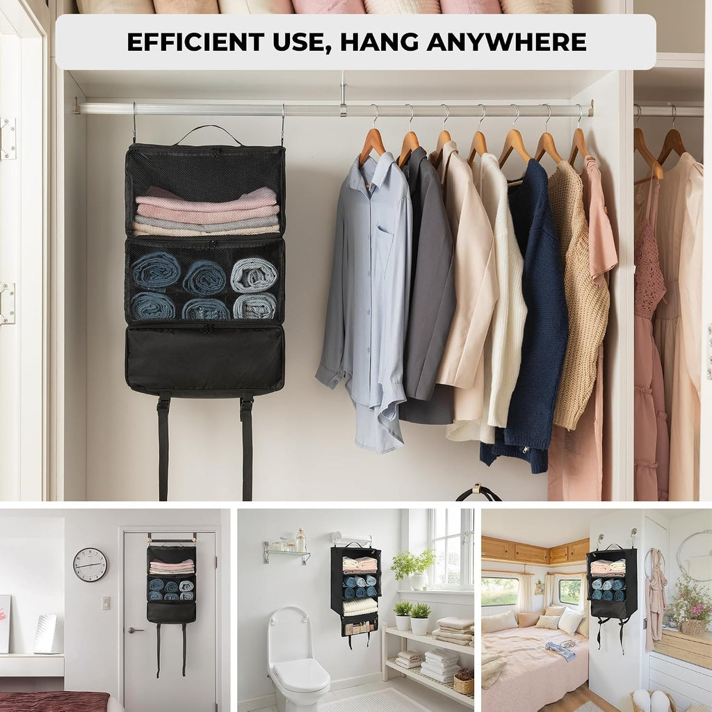 GRANNY SAYS Hanging Packing Cubes, Hanging Suitcase Organizer, XXL-Black