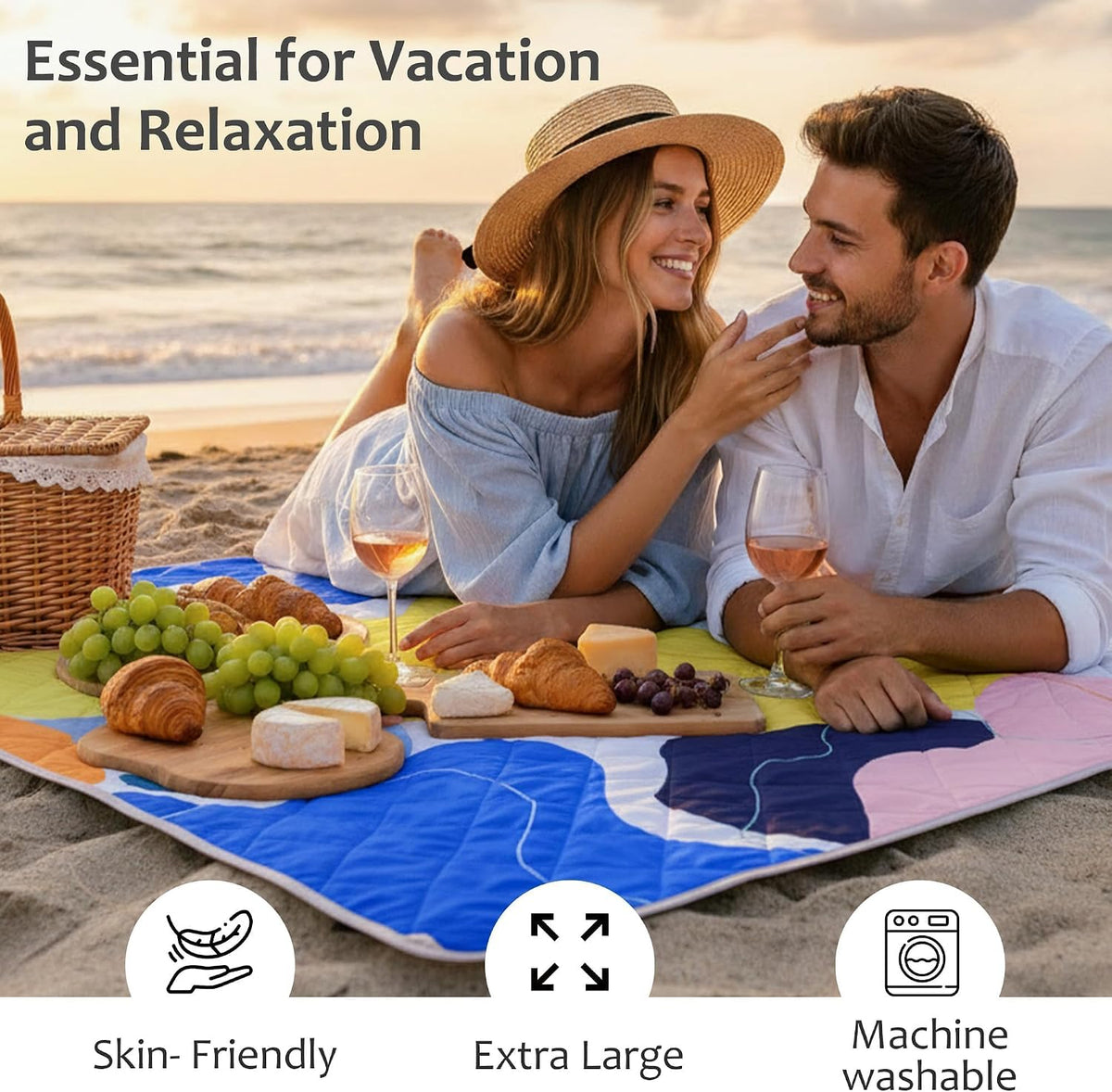 Exclusivo Mezcla Extra Large Waterproof Foldable Picnic Blanket