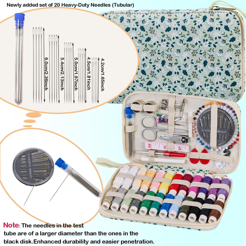 Bobode Travel Sewing Kit with 24 Sewing Thread & Heavy Duty Sewing Needles