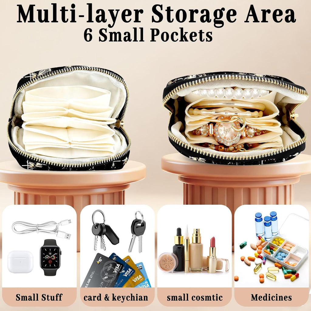 Travel Jewelry Case for Women, Portable Pouch Bags Velvet Organizer