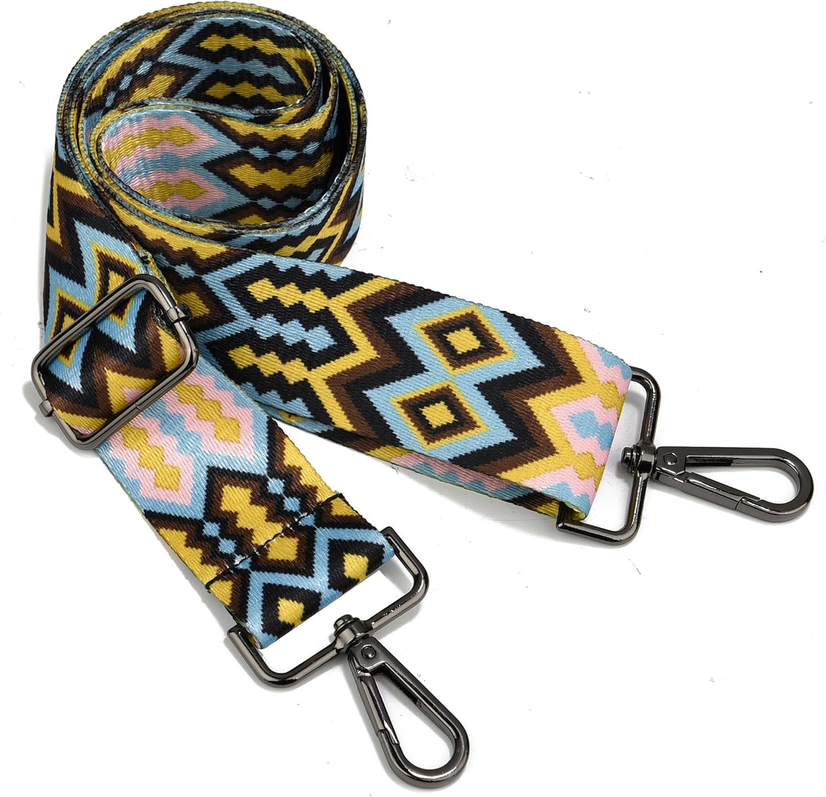1.5" Wide Purse Strap Adjustable Replacement Gunmetal Hardware Long Crossbody Bag Strap for Thick Shoulder Bags Canvas Handbags Straps