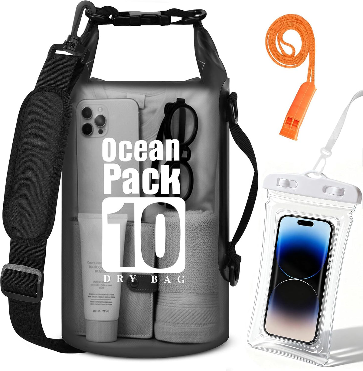 TILYMOL Waterproof Dry Bag Backpack for Kayaking, paddle boarding - 10L