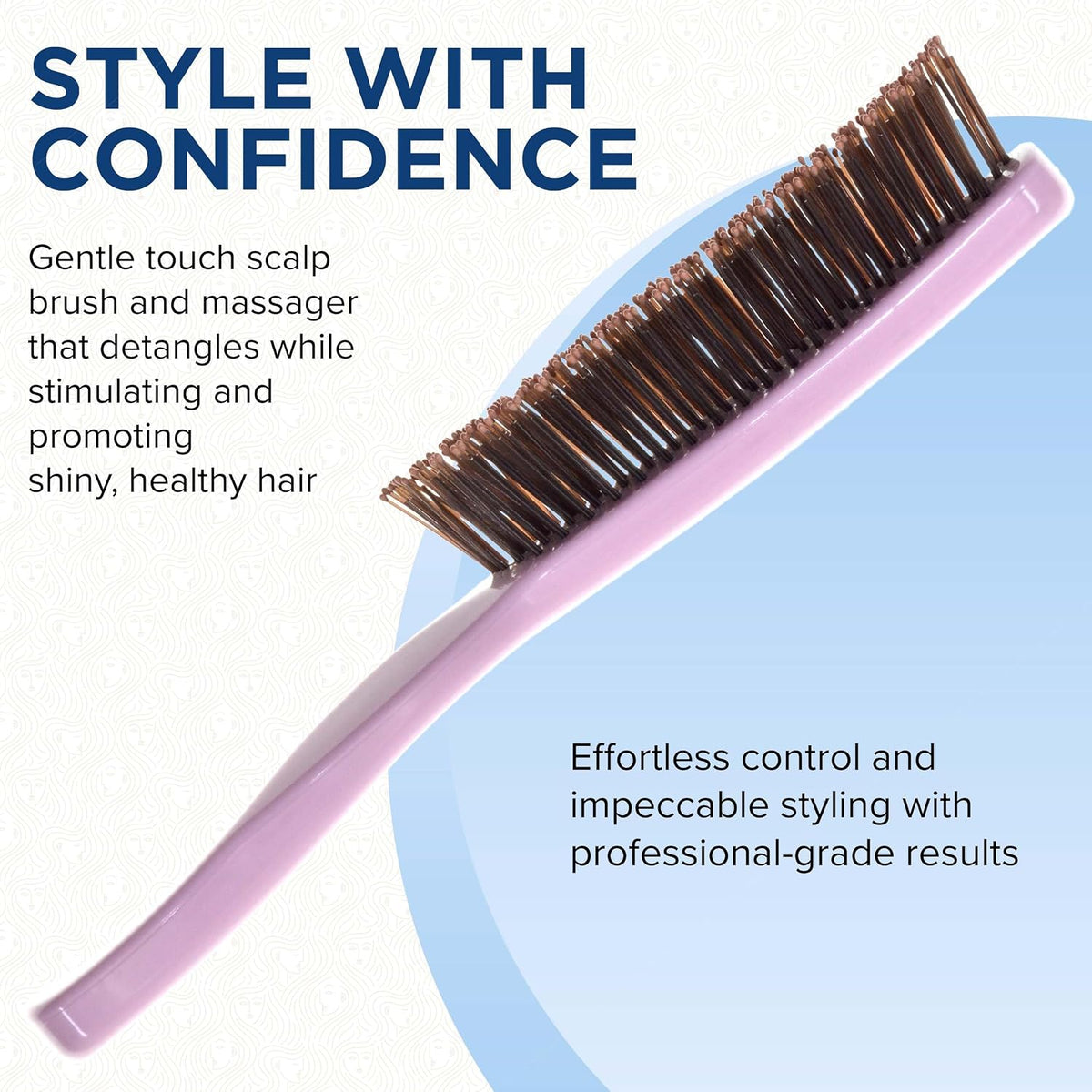 Giorgio Gentle Detangler Hair Brush for Men - Dual Length Bristles for Thick and Fine Hair, Scalp Massager, Travel-Friendly for All Hair Types & Textures, Wet or Dry Use