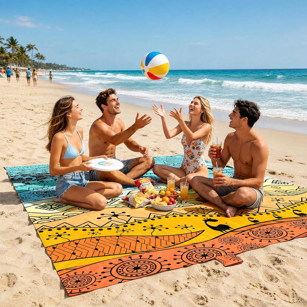 Waterproof Sandproof Beach Blanket Extra Large 79"x79"