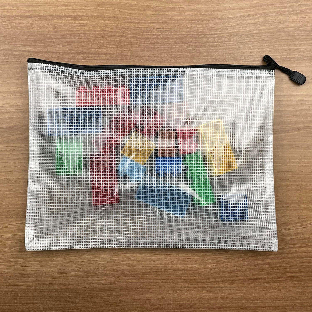 Oaimyy-7x 11 Inch,24 Pack Mesh Zipper Pouch, Plastic Zip File Folders Puzzle Game Board Games Bags for Organizing,Office Supplies (Multicolor, 7"x 11")