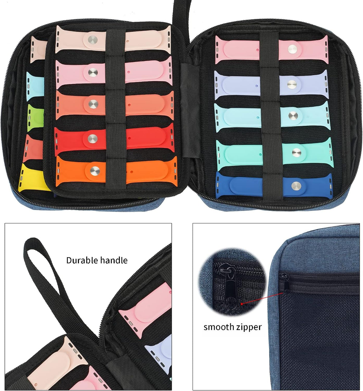 PACMAXI 20 Watch Bands Storage Carrying Case Compatible with Watches