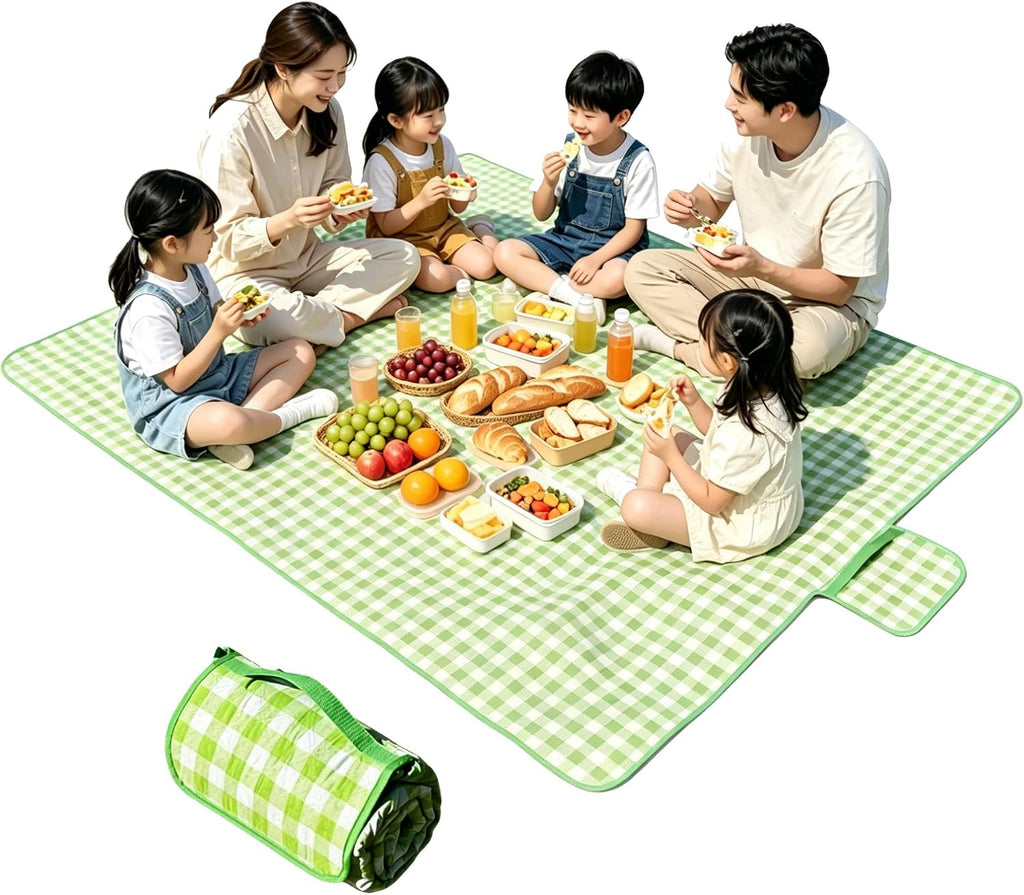 79 inch Waterproof Foldable Picnic Blanket Camping Blanket - Green