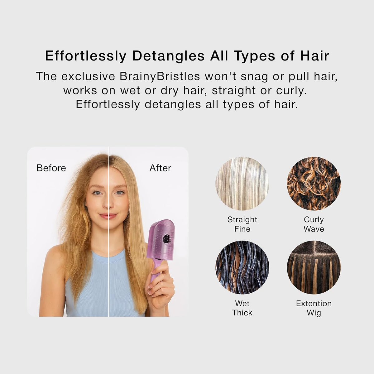 NuWay® Traveler® Patented Compact Hair Brush for Purse, Gym & Daily Carry - Gentle Detangling Brush for Wet or Dry Hair, Everyday Scalp Comfort (Petal Pink)