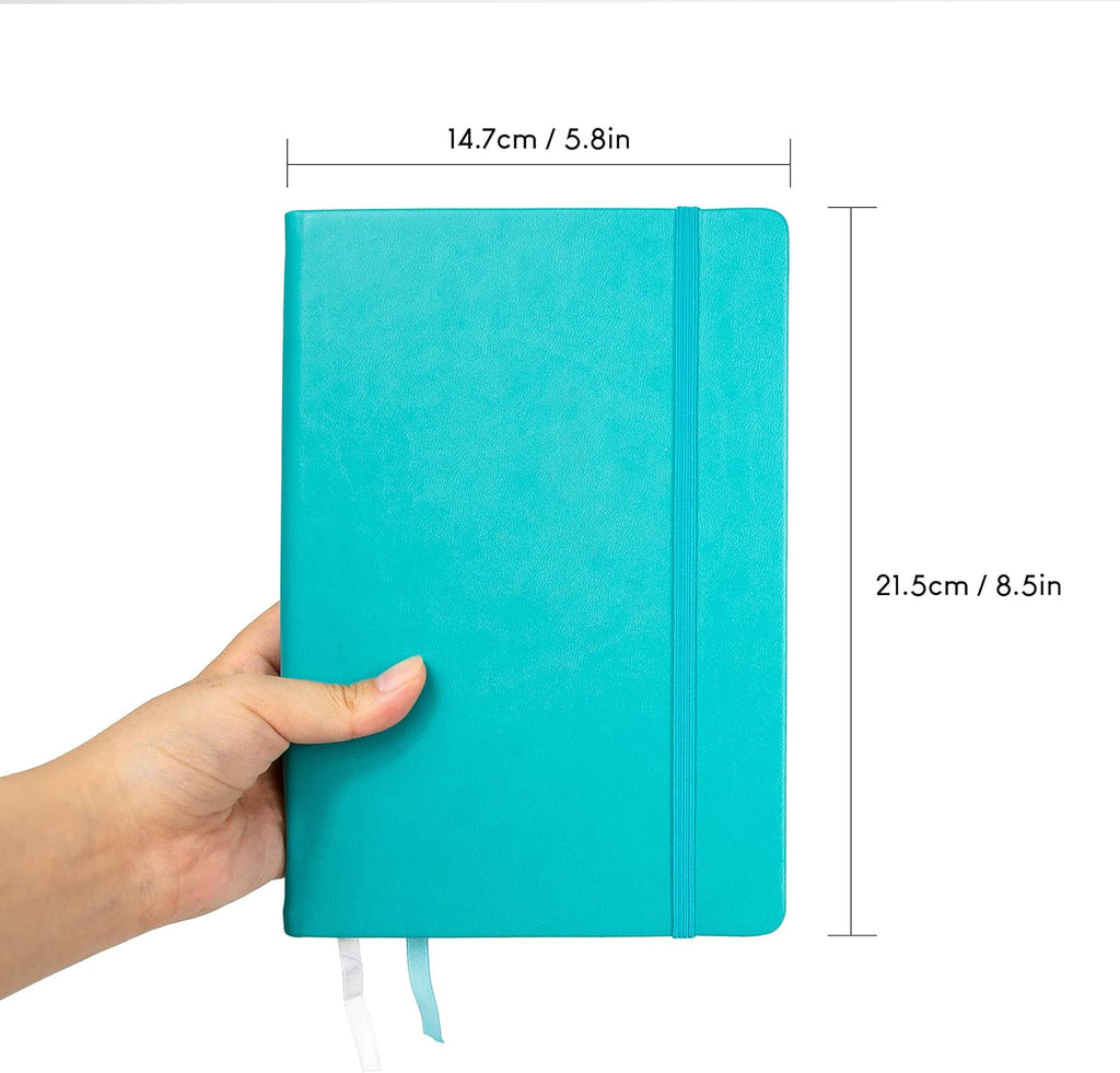 STATIONERY ISLAND Graph Paper Notebook, A5 Hardcover Grid Notebook with 120gsm Thick Paper, 180 Pages Square Grid Journal, Teal