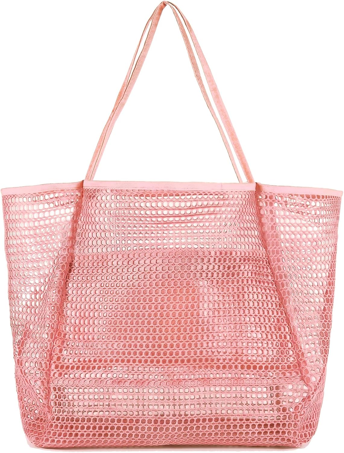 Beach Bag with Mini Pocket, Large Foldable Mesh Tote for Women, Lightweight & Travel Bag for Vacation & Outdoor