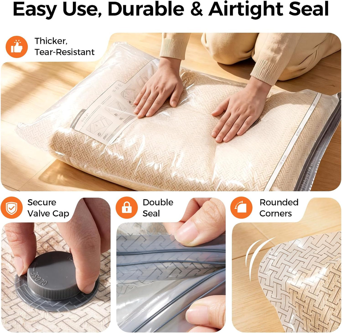 Litbear Travel Vacuum Bags with Cordless Electric Pump, 22 Pack 4 Sizes
