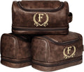 Personalized Leather Toiletry Bag for Men, Gifts for Men, Custom Mens Toiletries Travel Kit, Customize Shaving Bags, Men's Gift Ideas for Anniversary, Birthday, Dad, Grandpa, Lover(DB-F)