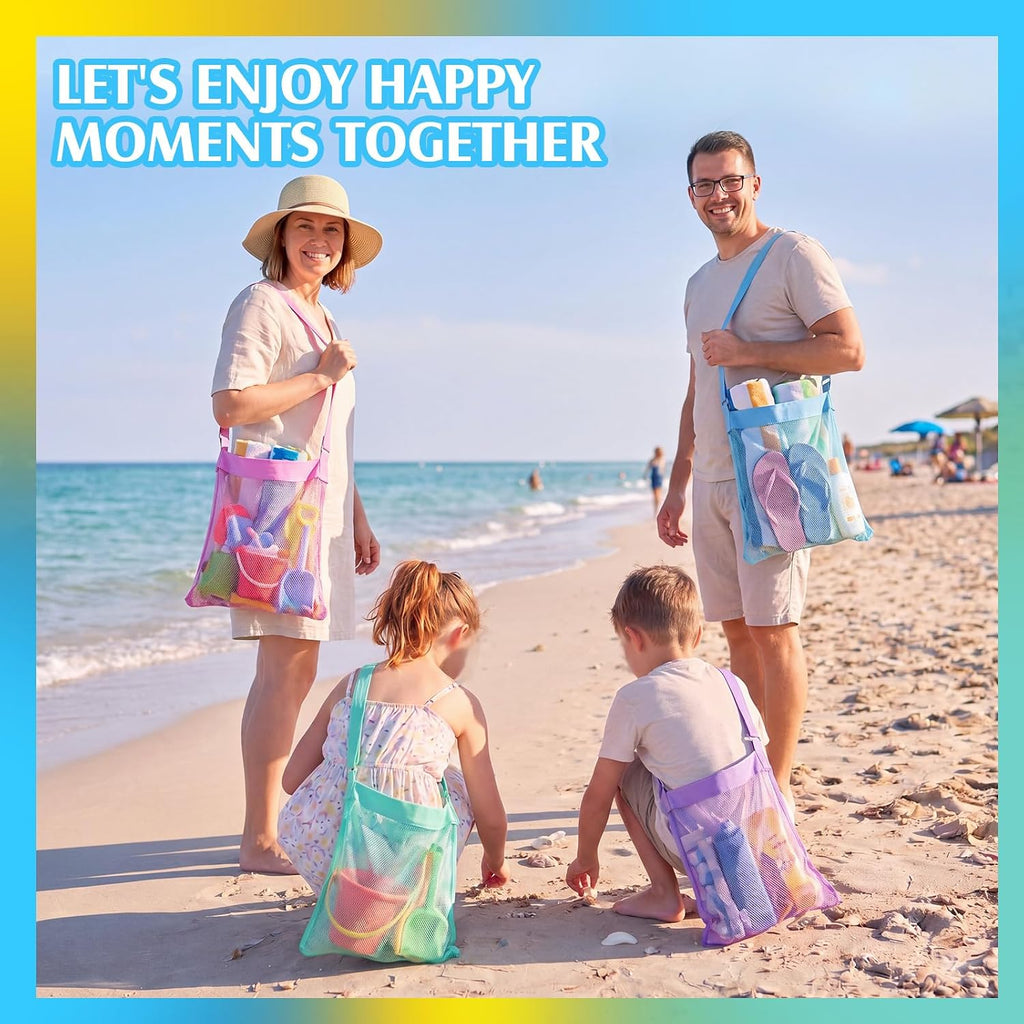 VioraWhite 8 Pcs Mesh Shell Bags Beach, Mixed Color