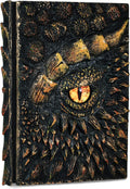 molshine A5 (7.3" x 5.1") 3D Dragon Embossed Journal,Resin Engraving Notebook,Retro Diary,100 Sheets Blank Paper,Hardcover Travel Notepad for Writing,Sketchbook,Collection,Gift,Decoration (Gold)