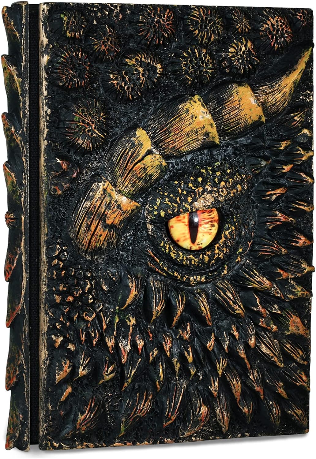 molshine A5 (7.3" x 5.1") 3D Dragon Embossed Journal,Resin Engraving Notebook,Retro Diary,100 Sheets Blank Paper,Hardcover Travel Notepad for Writing,Sketchbook,Collection,Gift,Decoration (Gold)