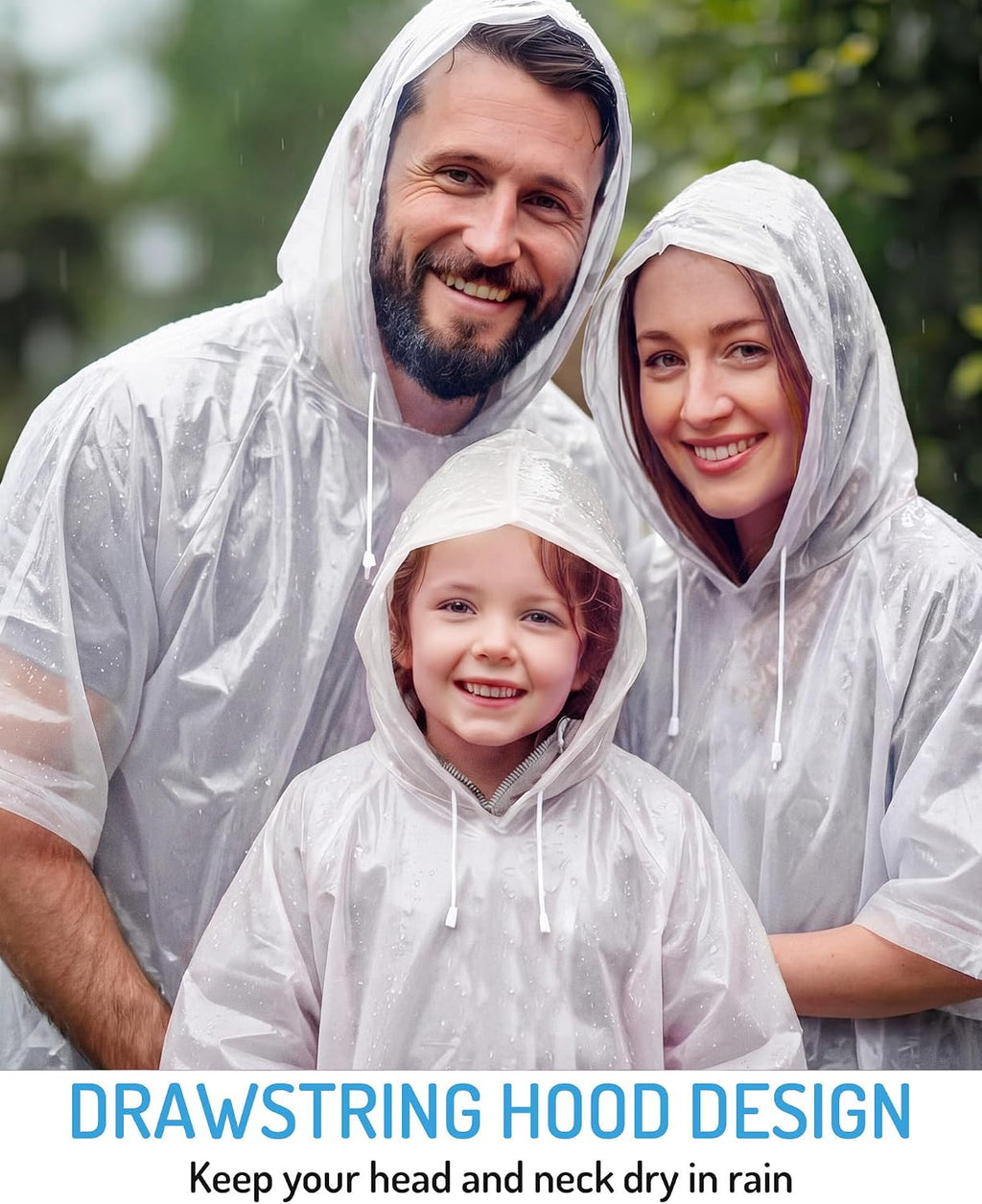6pack Reusable Rain Poncho Adult