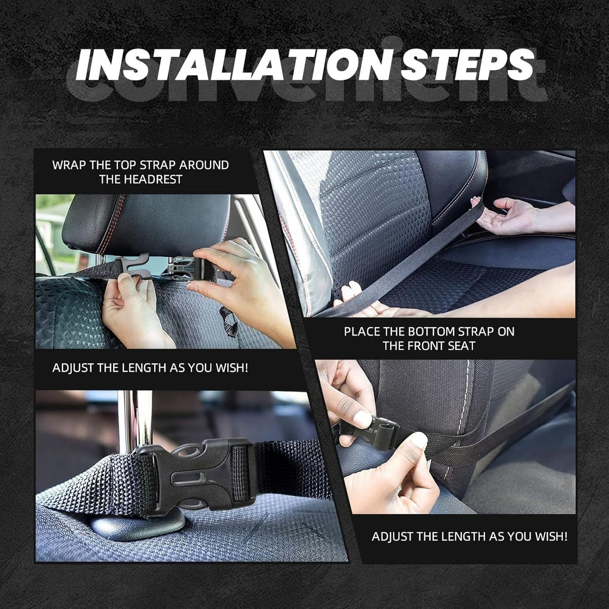 2 Pack Car Seat Kick Mat with Storage Pocket Waterproof Backseat Protector
