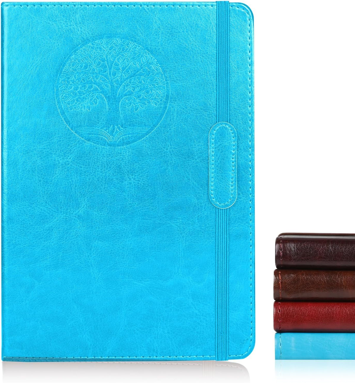 AZUREAL Journal for Women Men, Lined Journaling Notebooks A5 5.7X 8.3 in, Hardcover Leather Journal Diary 160 Pages, Journals for Writing, Travel, Business, Home & School (Blue)