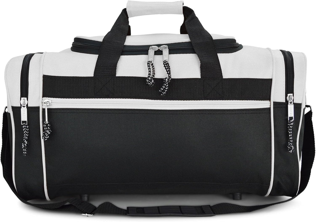 DALIX 21" Sports Duffle Bag Gym Travel Pack in White