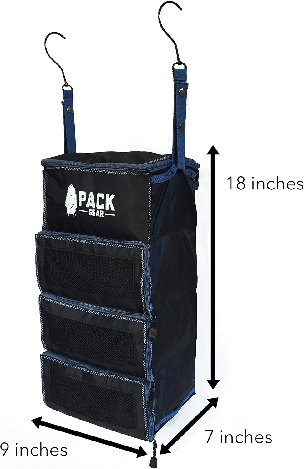Pack Gear Small Hanging Carry-On Organizer with Mesh Windows, Green