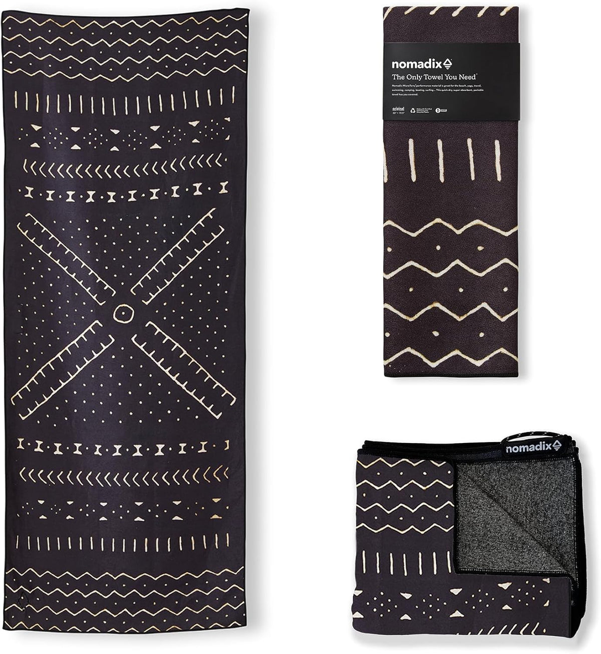 Nomadix Original Towel - Perfect for Beach, Pool, Travel, Camping, Yoga - Made with Recycled Materials - Super Absorbent - Sand Resistant - Mud Cloth - 72.5" x 30"