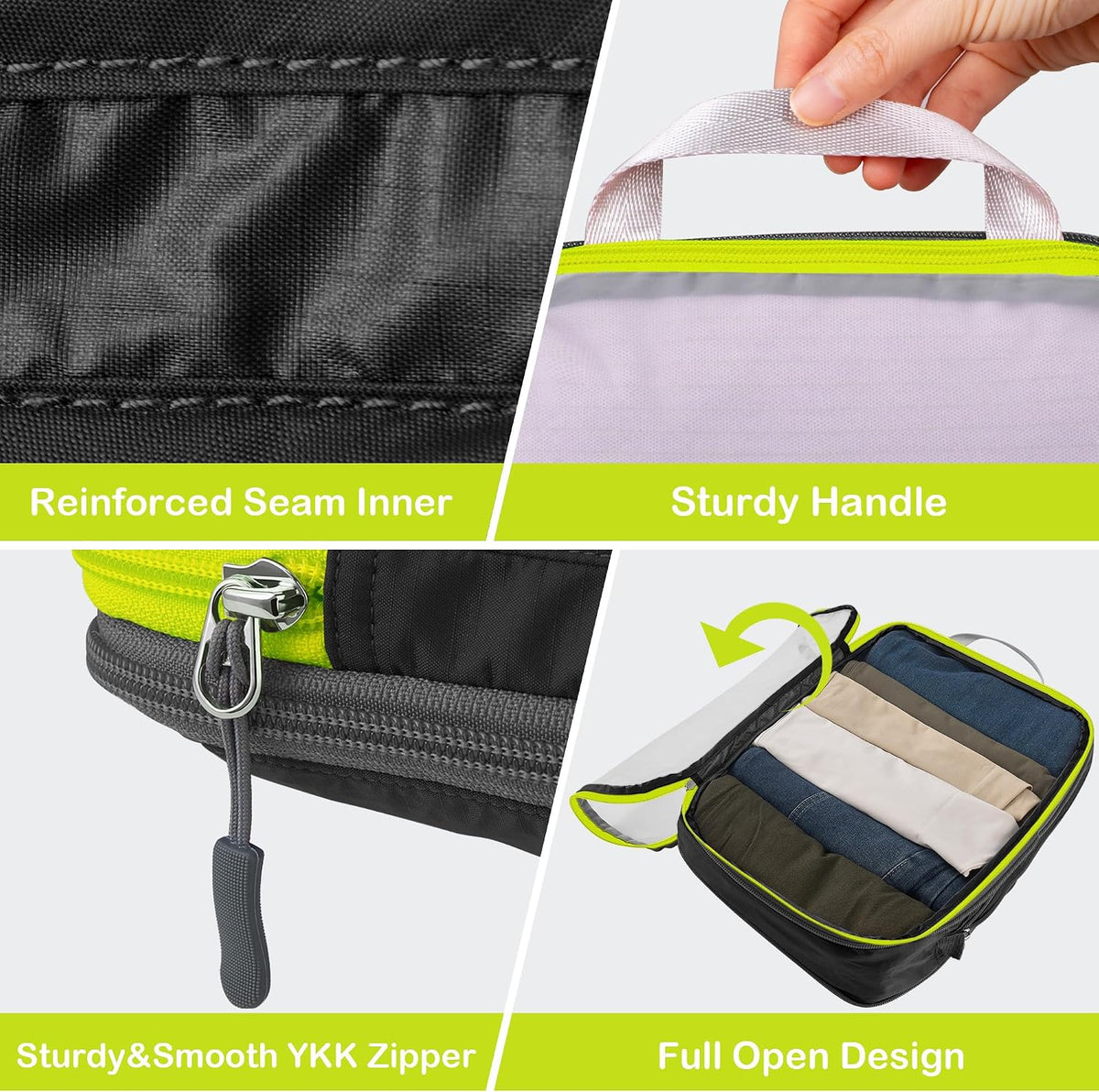 Cipway Compression Packing Cubes Mesh (8 Pcs, Black)