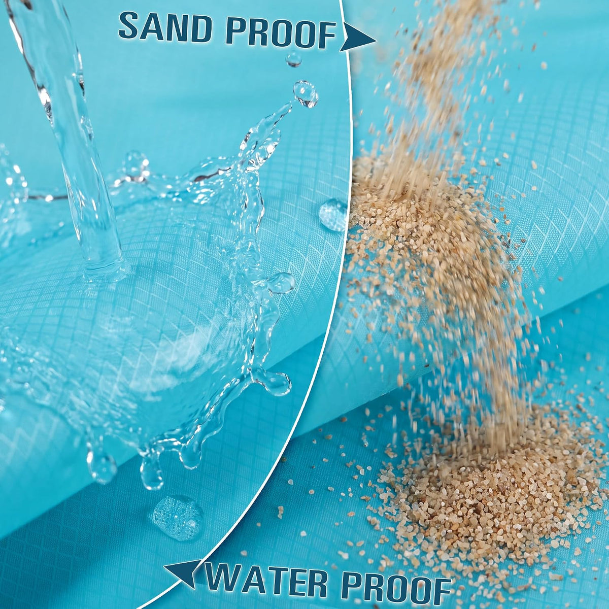 Beach Blanket Sandproof Waterproof Oversized 78"x81"/10'x9' Compact mat