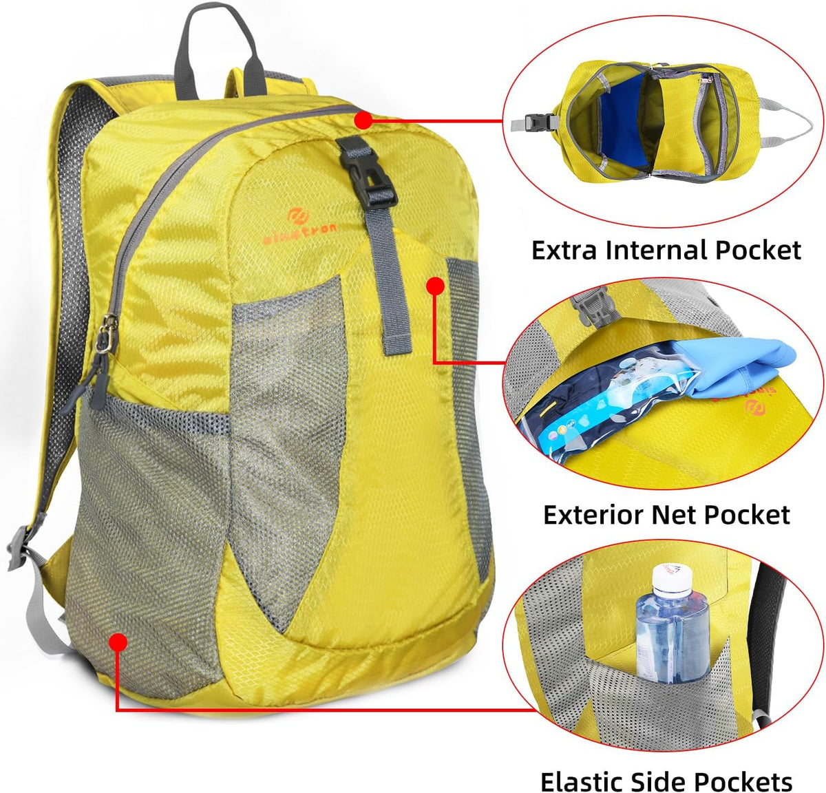 sinotron 22L Lightweight Packable Hiking Backpack, Small Hiking Backpack Day Pack for Women Men Travel Camping Vacation